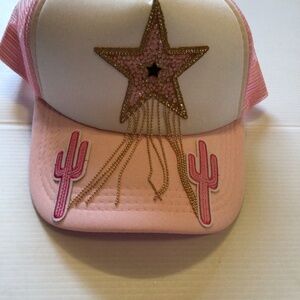 Upcycled boho western trucker